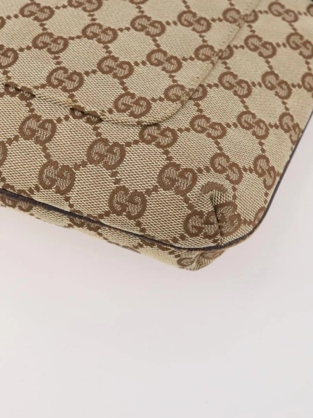 GUCCI GG Canvas Shoulder Bag Beige Silver 122793 Auth ep13100 - Picture 10 of 16